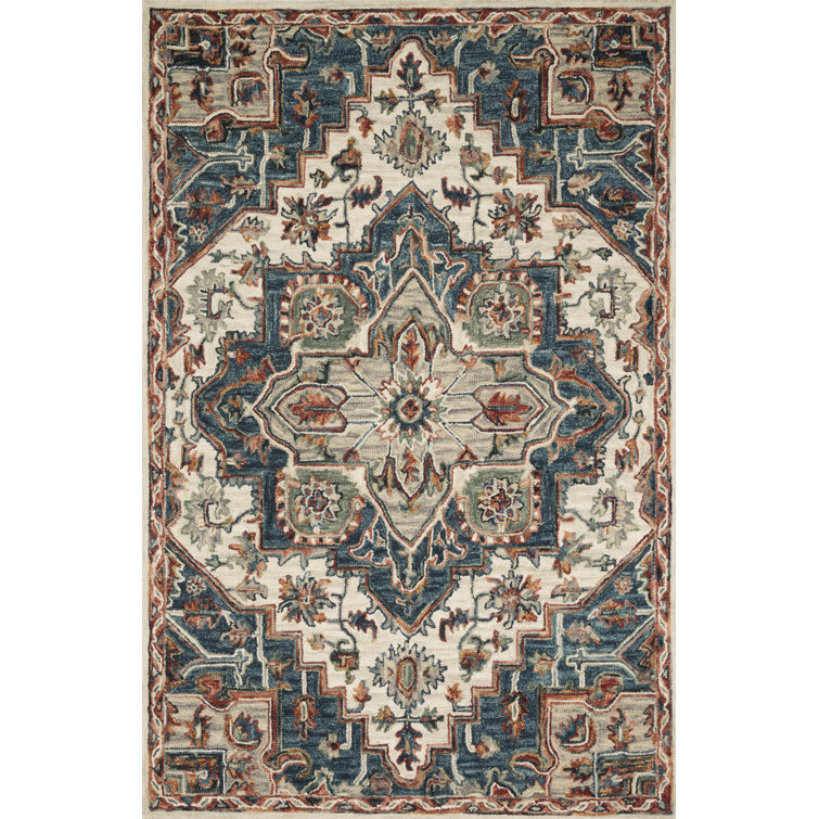 World Menagerie Goncalvo Oriental Handmade Looped/Hooked Wool Area Rug